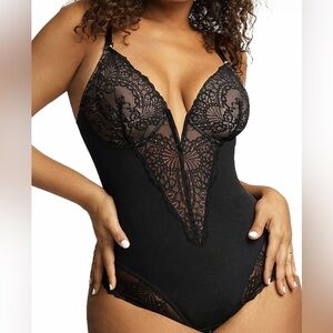Women’s Popilush Black Lace Shapewear Bodysuit NWT NEW XL X Large